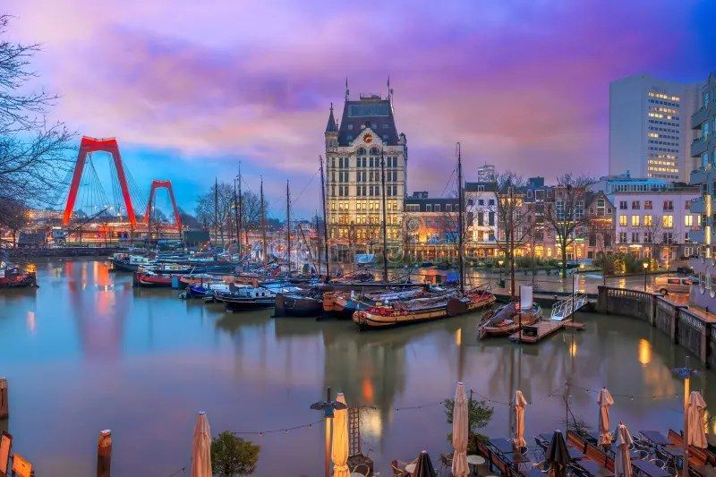 Rotterdam, Maas bridges and Noordereiland, South Holland